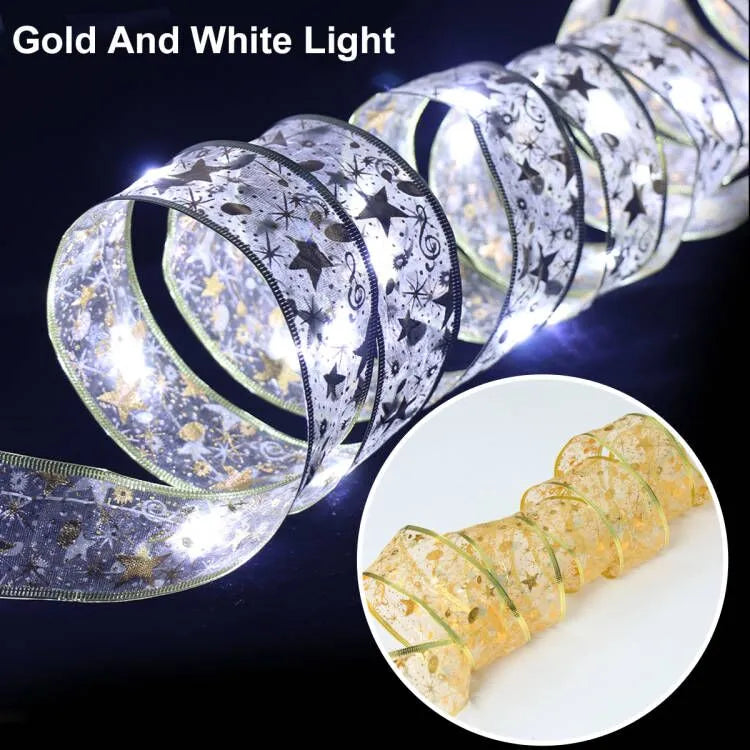 Ribbon Fairy Light Christmas Decoration Christmas Tree Ornaments For Home 2023 Xmas String Lights Navidad Natal New Year 2024