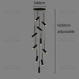 Nordic Modern LED Spotlight Staircase Chandelier Bedside Pendant Lamps Living Room Adjustable Angle Island Lights Designer Style