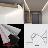 1M Recessed Led Aluminum Profile Channel Holder for Indoor Home Ceiling Wall Backlight Bar Linear Light Indirect Decors Lighting