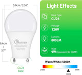 GU24 LED Bulb 4-Pack - 5000K Daylight 9W (100W Equivalent) 800 Lumens