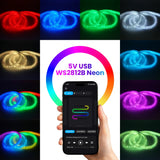 Fluffy Velvet RGB Neon LED Strip Light - 360° Round Tube WS2812B USB Light