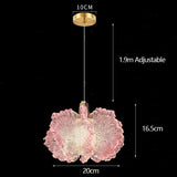 Nordic French Cream-Style Long Line LED Pendant Light - Acrylic Flower Chandelier Lamp for Bedroom Bedside, Dining Room & Living Room