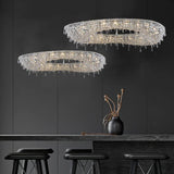 2025 Modern Luxury Round Oval Crystal Chandelier For Living Dining Room Chrome Luster LED Pendant Lights Hotel Duplex Villa Lamp