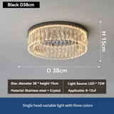 Modern Round Crystal Ceiling Light for Living Room Dining Room Bedroom Study Gold Minimalist LED Indoor Decor Ceiling Lamp