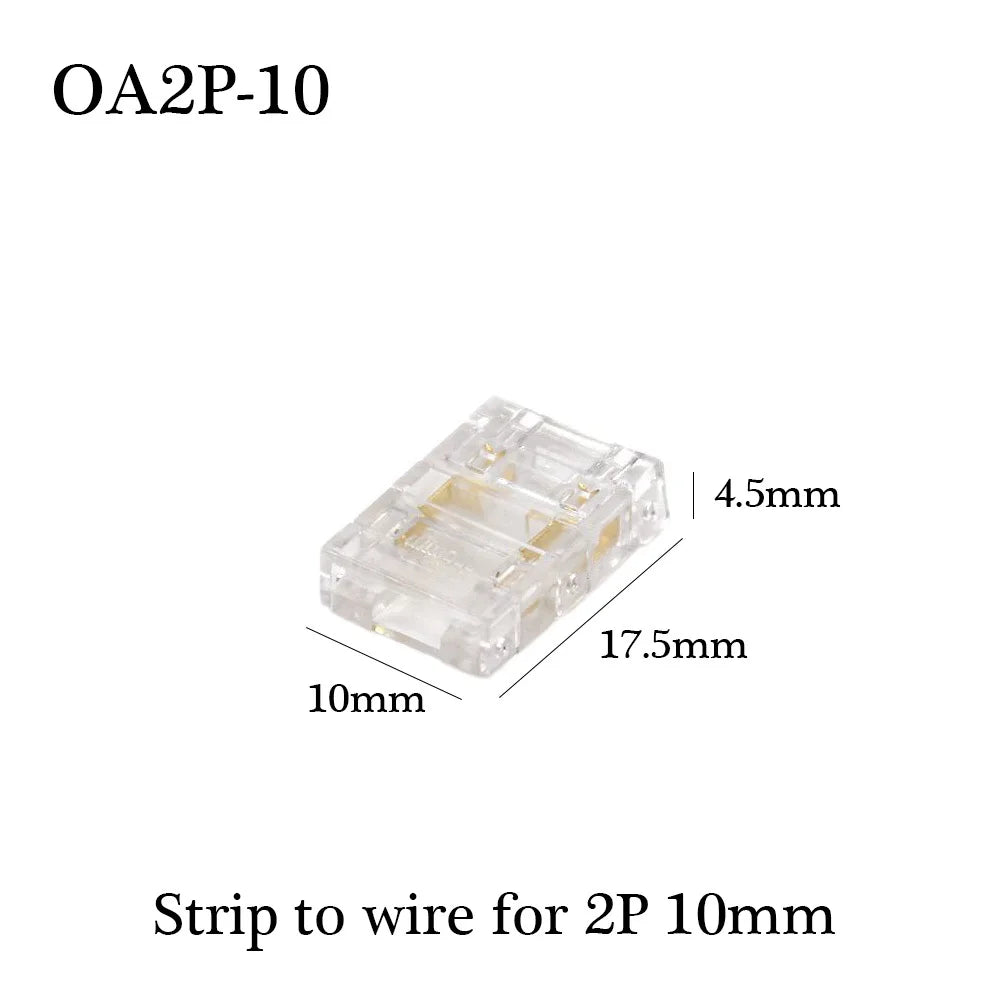 COB LED Wire Connector 5 8 10mm Connection Solderless Mini Buckle FCOB RGB CCT LED Strip Lights 2 3 4 Pin No Dark Area Connector