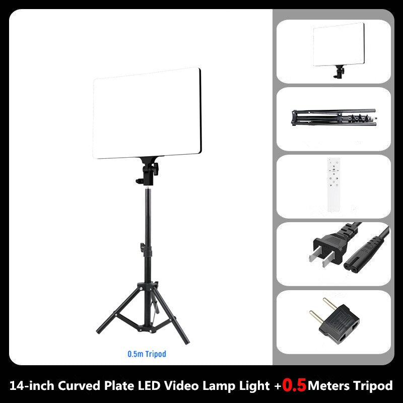 LED Fill Lamp Video Light Panel Bi-color 2700k-5700k Photography Lighting Live Stream Photo Studio Light with Tripod Stand