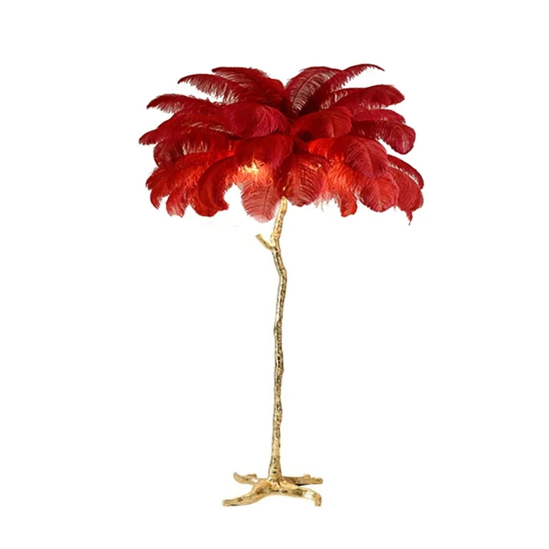 Nordic Ostrich Feather Floor Lamp - Luxury Standing Lamp for Living Room & Bedroom