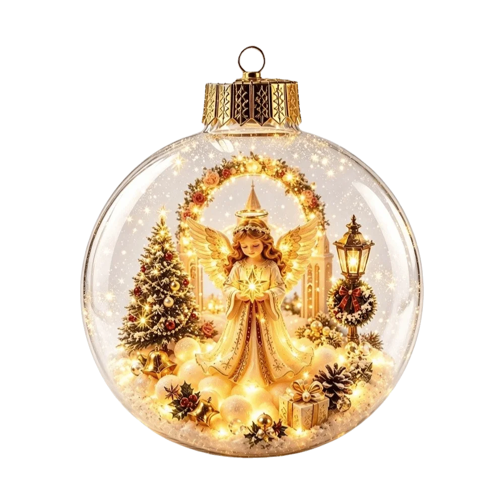 Transparent Christmas Hanging Ball LED Lights Santa Claus Christmas Tree Decor Snowman Tree Xmas Tree Ornaments Christmas Tree