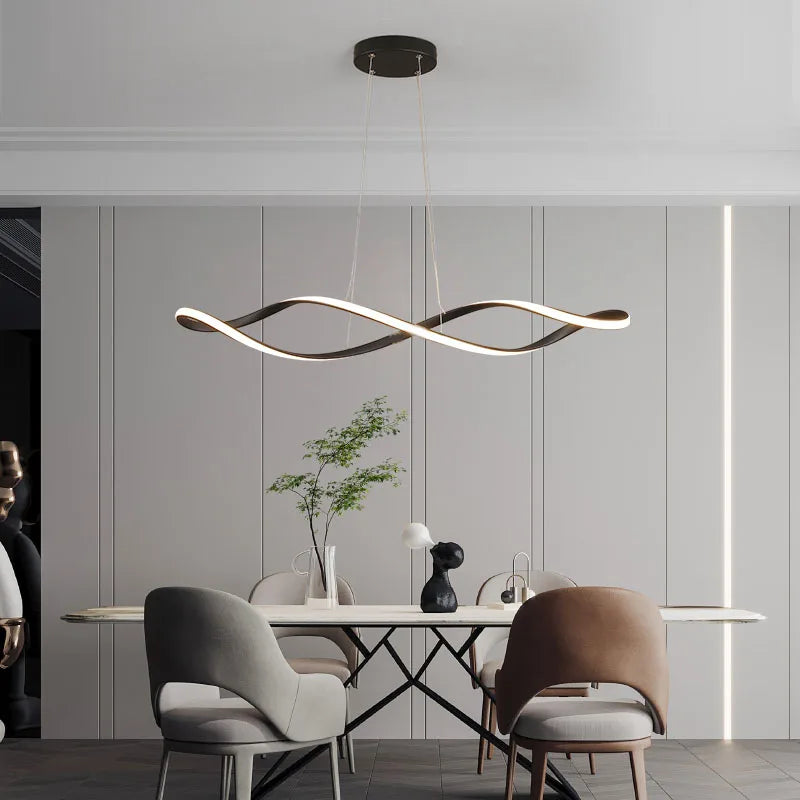 pendant lights led pendant lamp modern led chandeliers for dining room living bedroom L92cm Gold/Chrome/Black Remote/APP control