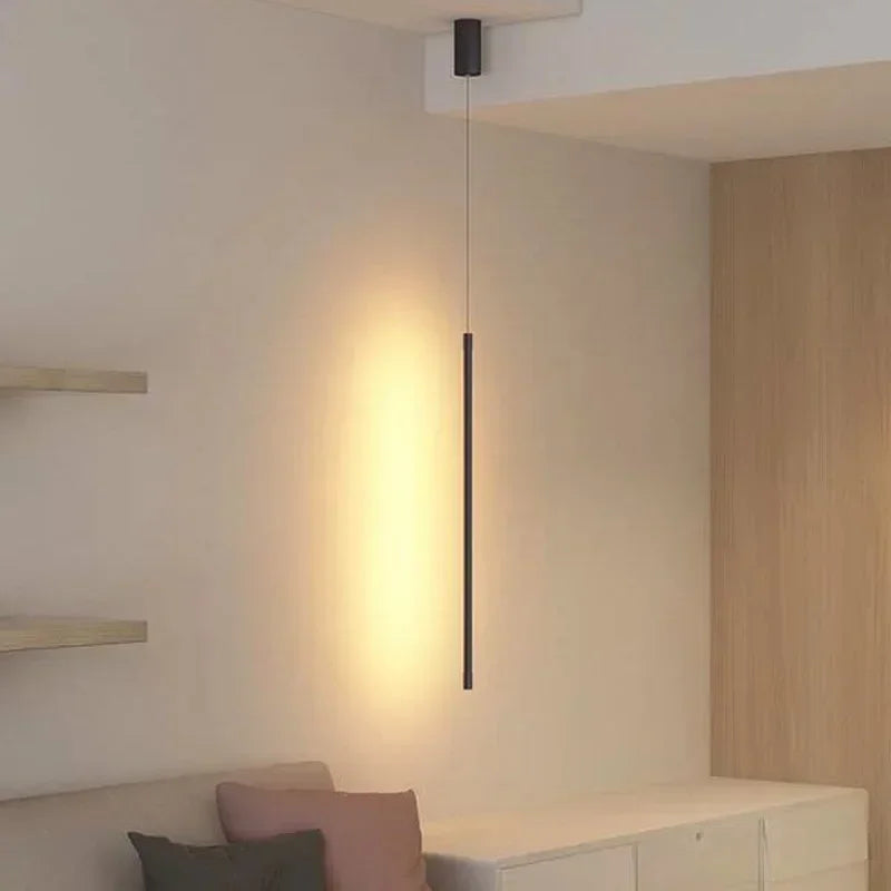 Modern LED Longer Pendant Lights dining room Bedroom Decor Bedside Bla ...