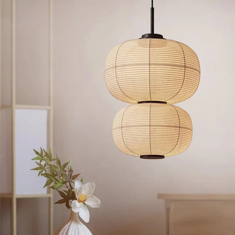 Creative Noguchi Lamp Japanese Pendant Lights Vintage Fabric Lantern Wabi Sabi Lights For Living Room Home Dining Room Lighting