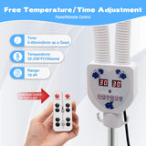 Red Light Therapy LED Electric Infrared Baking Lamp 275W Double-head 360° Adjustable Temperature Heat Lamp Remote Control With Rotating Pulley Base