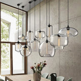 Caren Lighting handmade Glass Modern Nordic hanging loft Glass Pendant Light decor Lights Fixtures led filament dinningroom Lamp