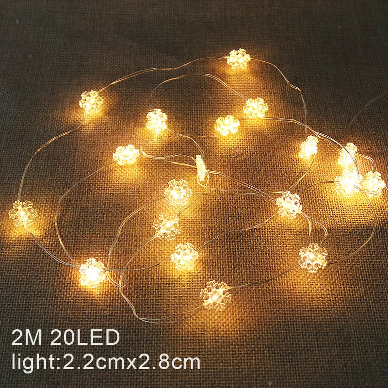 Santa Claus 2M 20LED String Lights Home Christmas Decoration Christmas Tree Ornaments 2022 Navidad Children Gifts New Year 2023
