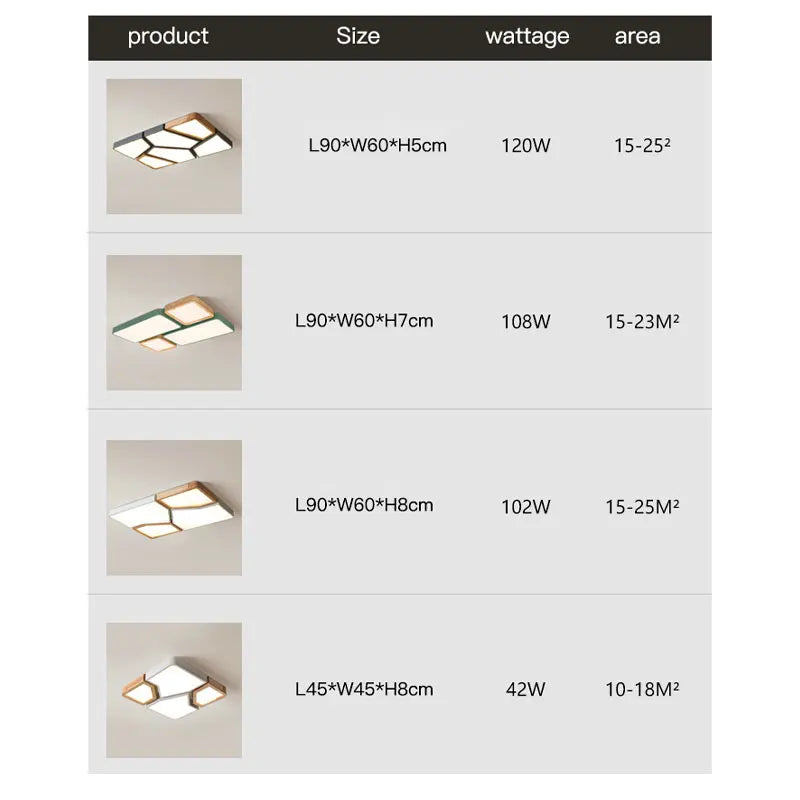 2026 Modern Nordic Style LED Chandelier Living Room Bedroom Kitchen Children Room Study Lamp Wood Geometric Design Ceiling Li