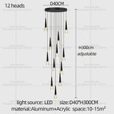 Nordic Modern Home Decoration Chandelier Hanging Stairs Pendant Light Villa Living Room Kitchen Pendent Lamp Indoor Lighting