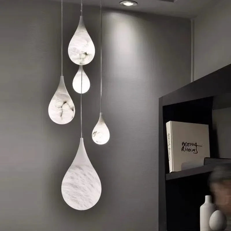 Nordic Chandelier Minimalist Stone Pendant Light for Restaurant Living Room Dining Room Bedroom Bedhead Home Decor Hanging Lamp
