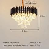 Modern Luxury Crystal LED Chandelier E14 Ceiling Pendant Light for Villa Hotel Lobby Living Dining Bedroom Indoor Decor Lighting
