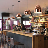 Nordic Rose Gold Pendant Lights Plated Metal Hanging Lamp Fixtures Dining Room Kitchen Island Bar Café's Indoor Decors Lighting E27