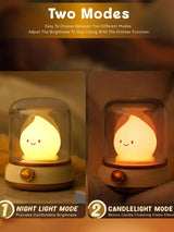 LED Flameless Candle White Noise Night Light Room Decor Lights USB Table Lamp Dimmable Bedside Lamp Camping Light Kids Xmas Gift
