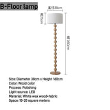 Medieval Solid Wood Floor Lamp - Retro Wabi-Sabi Standing Sofa Light & Desk Lamp Fixture for Living Room & High-End Home Decor