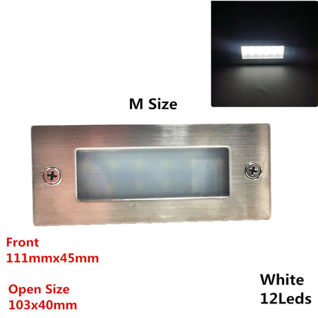 IP65 Underground light 12 LED 15 LED Stair Light Step Light Recessed buried lamp indoor outdoor Staircase Step lights 85-265V
