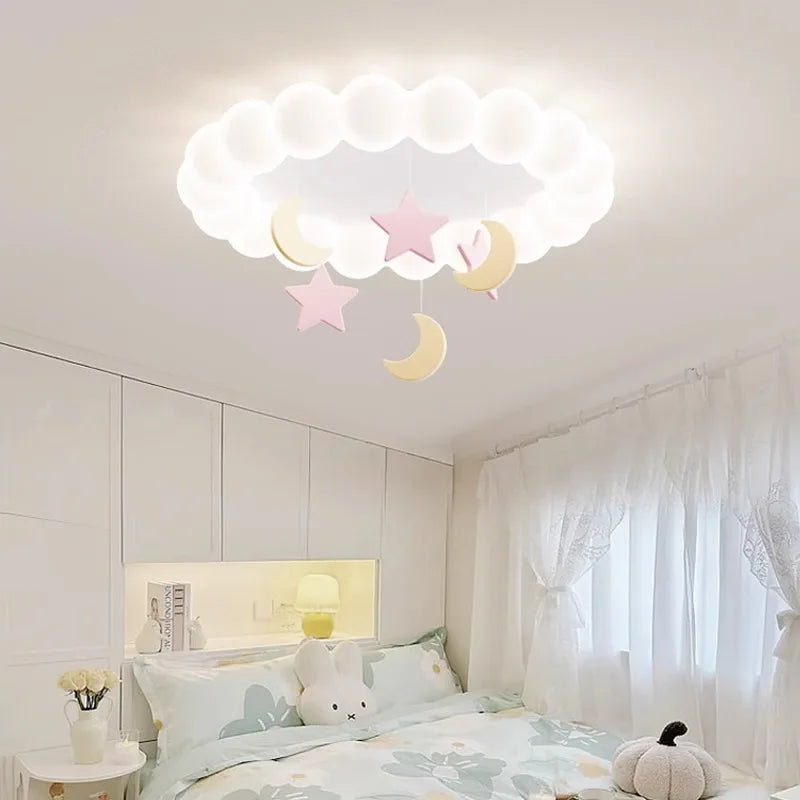 Children's Room Bubble Cloud Ceiling Light Color Star Moon Cloud Light Romantic Princess Room girl Bedroom Ceiling Lamps