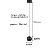 Modern Bedroom Bedside LED Chandelier Living Room TV Wall Decoration LED Chandelier Round Light Bar Chandelier AC110V/220V