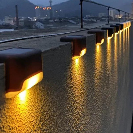 Solar Deck Lights Outdoor Step Lights Waterproof Led Solar Lights for Railing Stairs Step Fence Yard Patio and Pathway