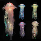5PCS Jellyfish Hanging Night Light Lamp - Battery-Operated Bedroom Atmosphere Decor