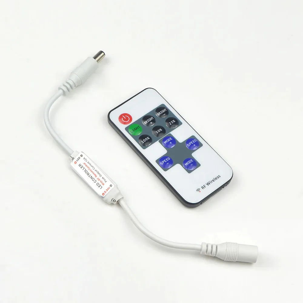 12V 24V RF Remote LED Controller For LED Strip Neon Light 5050 / 2835/ COB Brightness Adjustment Dimming