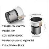 Spot LED Downlights Dimmable 12W 15W Recessed Spotlight 110V 220V  Smart Lamps Control With Alexa Google Home Voice