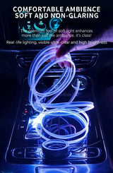 Car Interior RGB LED Atmosphere Light Strip USB Fiber Optic Neon Invisible Ambient Lamp Center Console Door Decoration Trim