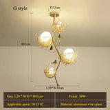 Modern Led Living Dining Room Kitchen Chandeliers Gold Bird Nest Egg Glass Ball Pendant Light Bedroom Loft Ceiling Hanging Lamp
