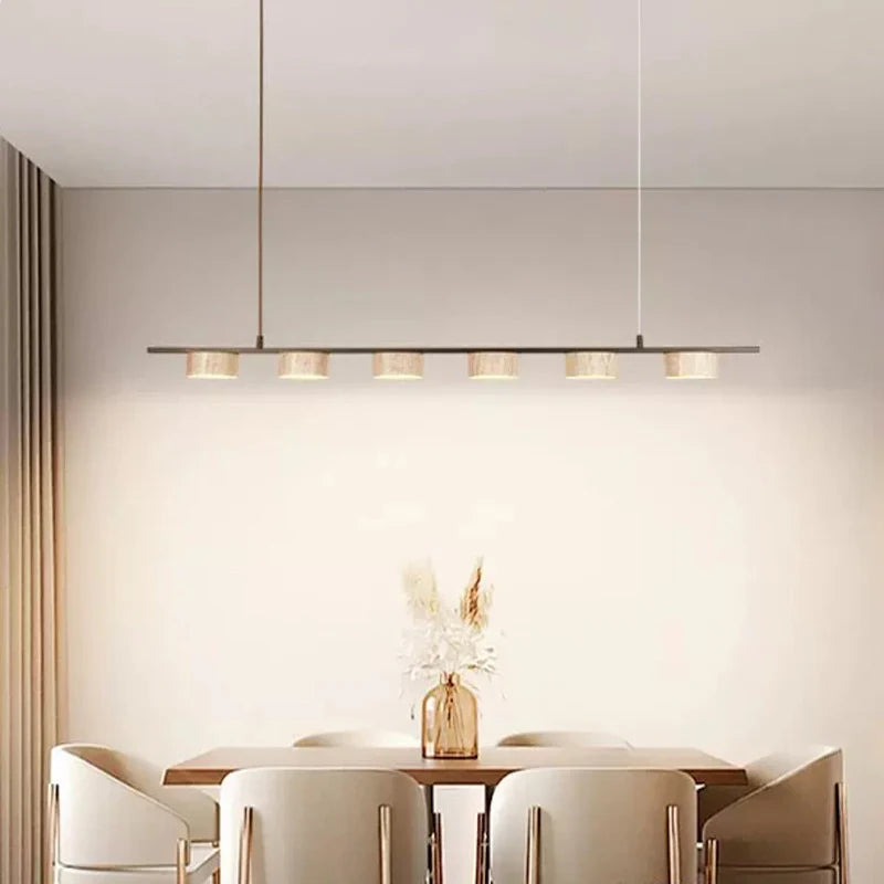 Minimalist Dining Room LED Pendant Light Real Stone Height-adjustable for Bar Kitchen Restaurant Hanging Lamp Chandelier Fixture