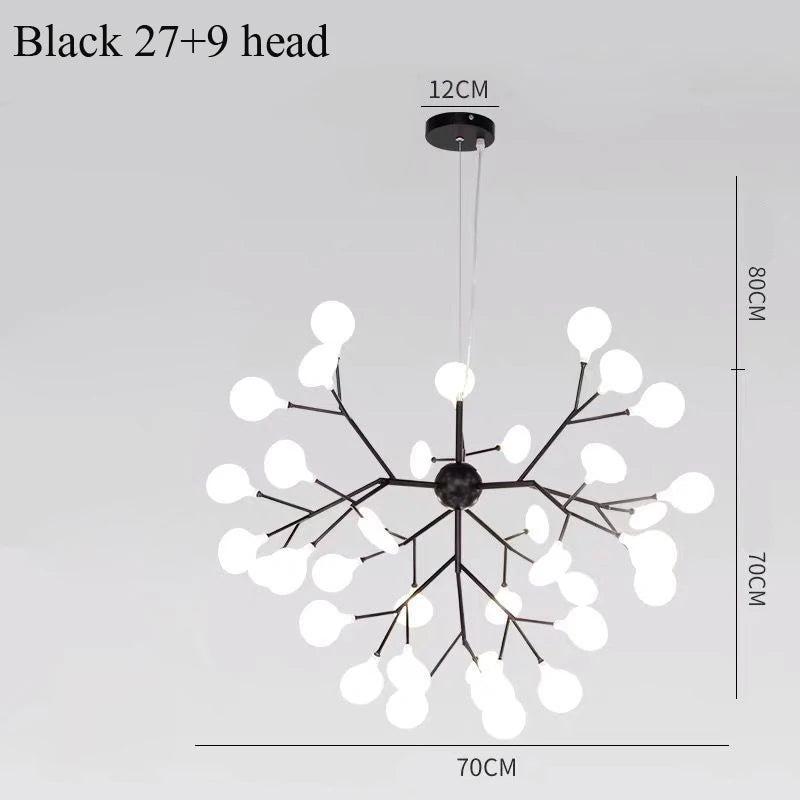 Nordic Pendant Lights Firefly Ceiling Light Chandelier Designer Pendente Led Lights Living Room Dining Kitchen Decor Hanglamp