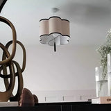 Modern Fabric Shade Pendant Light - Textile Ceiling Hanging Chandelier Lamp Fixture for Living Room, Bedroom, Restaurant & Bar Decor