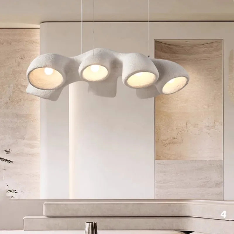 Loft Irregular E27 Pendant Lights For Living Room Lustre White Hanging Lamp Foyer Suspend Lamp Fixture Nordic Dining Room light