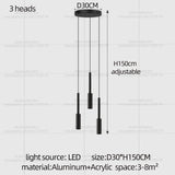 Cylindrical Pendant Light Long Line Attic Chandelier - Modern LED Villa Spotlight
