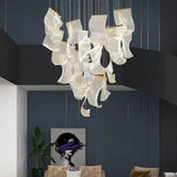 Luxury Hanging Acrylic Chandeliers for Bedroom Living Dining Room Office Hall Iron Paper Hanging Lamps Nordic Branch Chandeliers