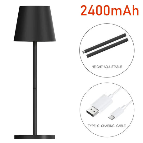 Simple 2400mAh LED Rechargeable Touch Table Lamp Three Colors Bedside Creative Ambient Light Bar Outdoor Decoration Night Light