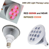 24W Red Light Therapy LED Bulb - Health Care 24W Infrared Anti-aging red Bulb 850nm 660nm Skin Pain Relief Massage Body Neck Shoulder Back Heating Lamp