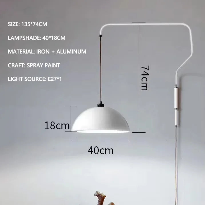 Rotatable Wall Lamp Nordic Art Long Arm Wall Lamp With Plug For Dining Room Bedroom Parlor Restaurant Decor Designer Wall Light