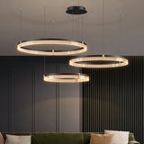 Nordic Living Room Pendant Light Luxury Ring Bedroom Lamp Modern Designer Lustre Home Decor Simple Dining Room Circle Chandelier