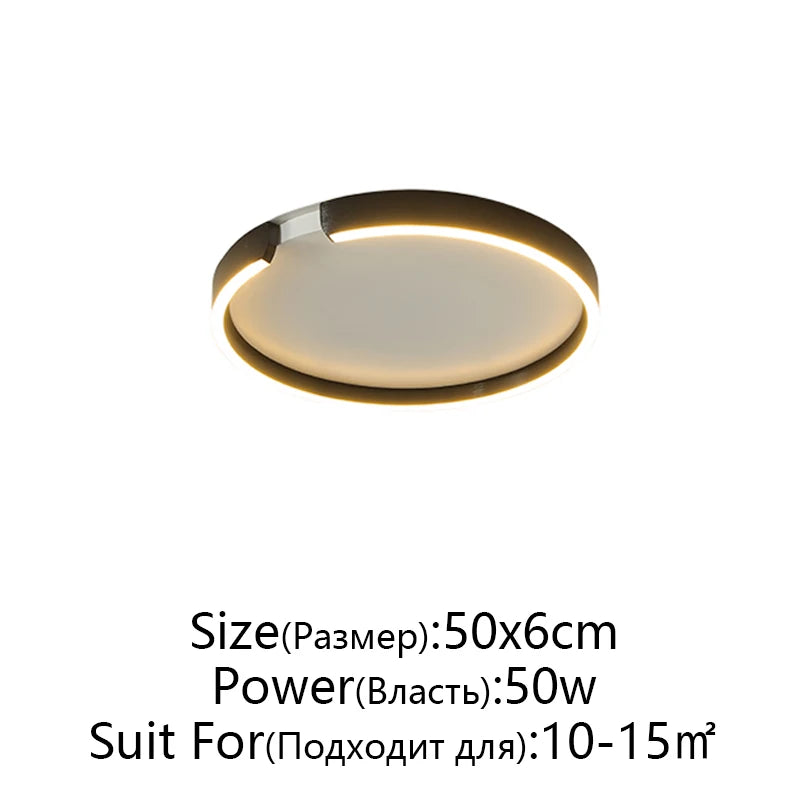Rose Gold LED Ceiling Light - Modern Circular Dimmable Flush Mount Lamp