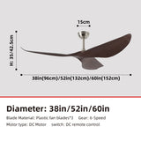 Industrial DC Motor Ceiling Fan - 6-Speed Remote Silent Fan (38/52/60 Inch)