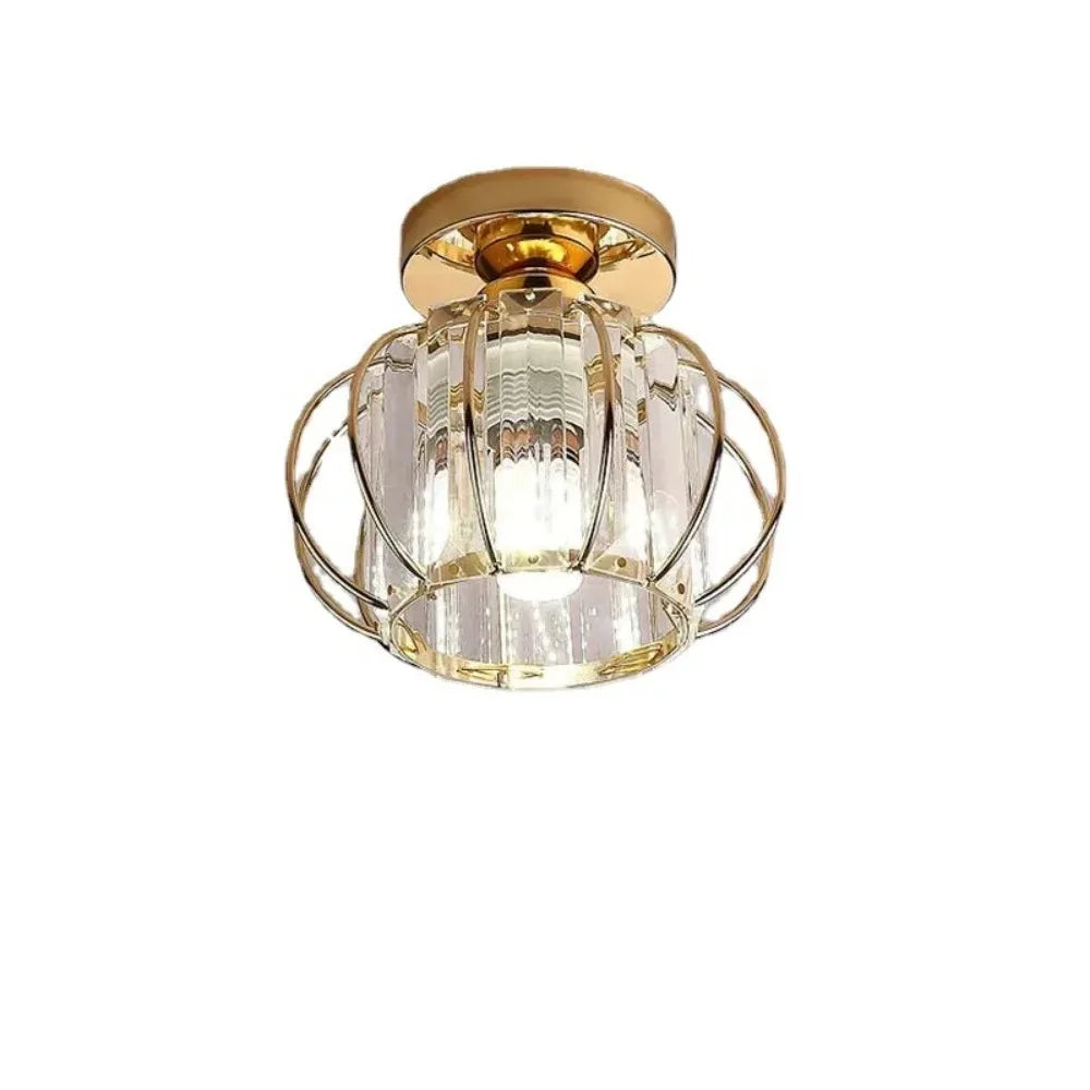 Modern Ceiling Light Semi Recessed Ceiling Fixture Chrome Finish for Bedroom Bathroom Hallway Closet Silver