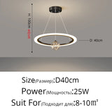 2025 New Pendant Light Lusters For Living Room Chandelier Modern Creative Circle Ring Bedroom Lamps Restaurant Ceiling Luminaire