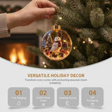 2026 Luminous Christmas DIY Ornaments Santa Claus Snowman Elk Decorations for Xmas Home Office Party Holiday Gift