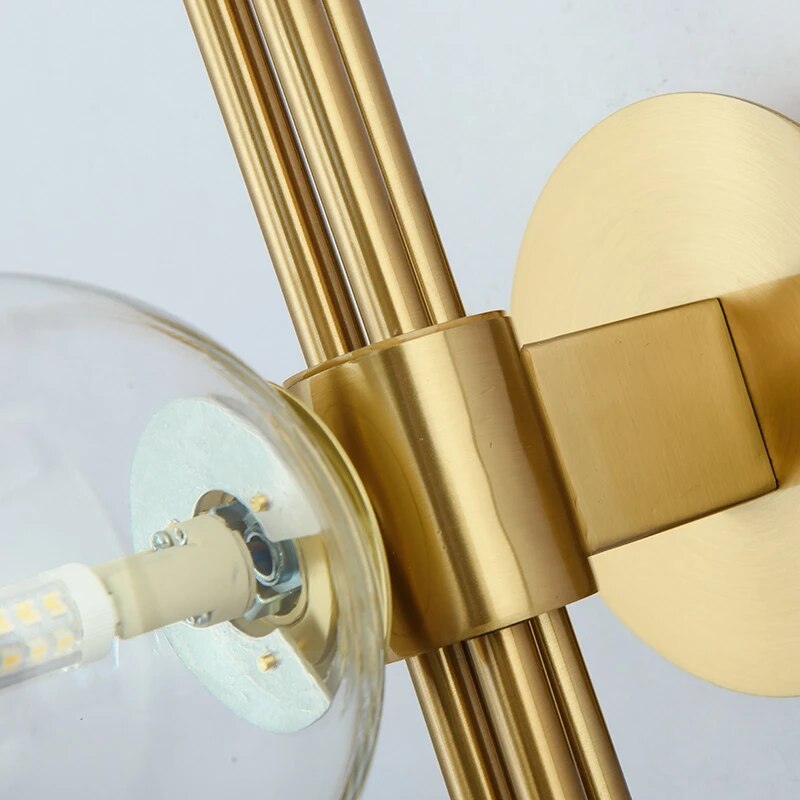 3 Heads Blue Glass Ball Postmodern Wall Lamp For Bathroom Living Room Bedside Sconce Light Fixtures House  Decoration Lighting